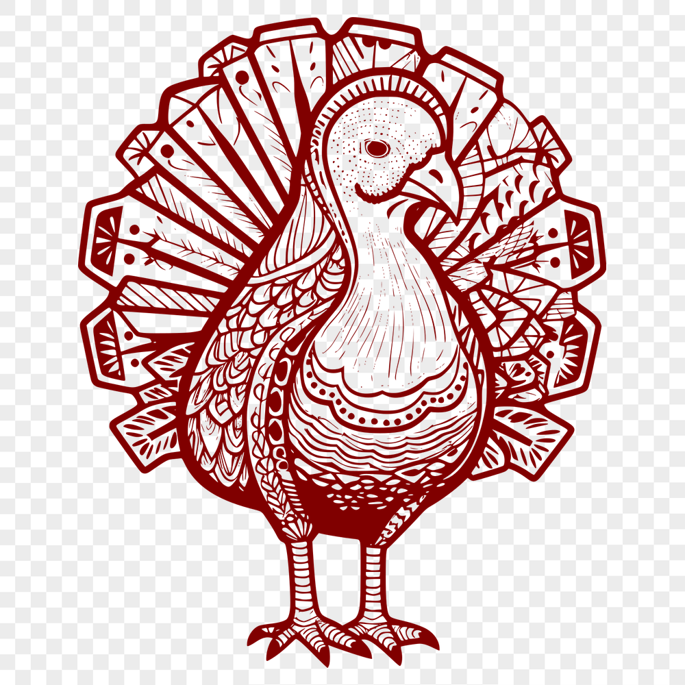 Ornate Turkey Vector Drawing