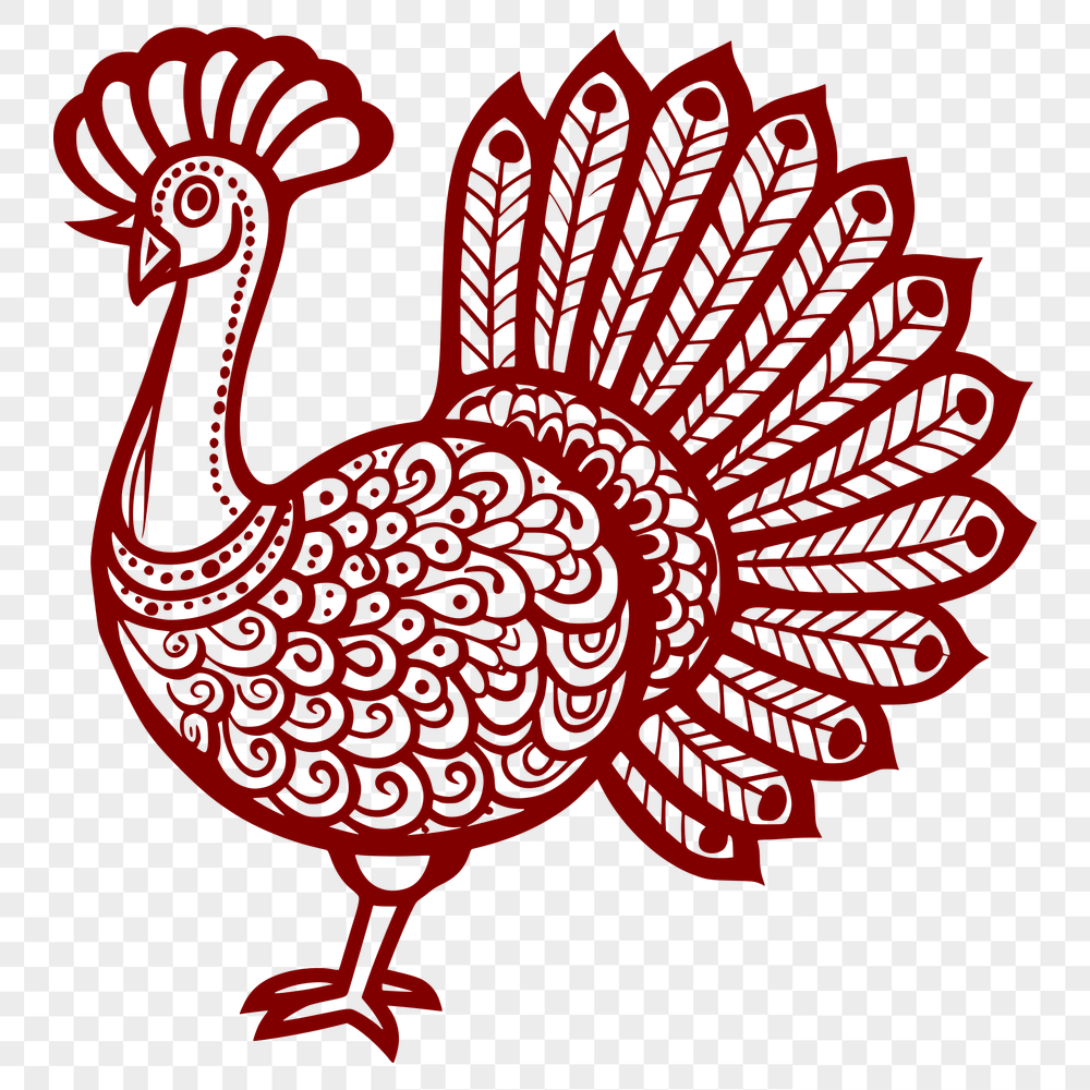 Ornate Turkey Vector Craft File