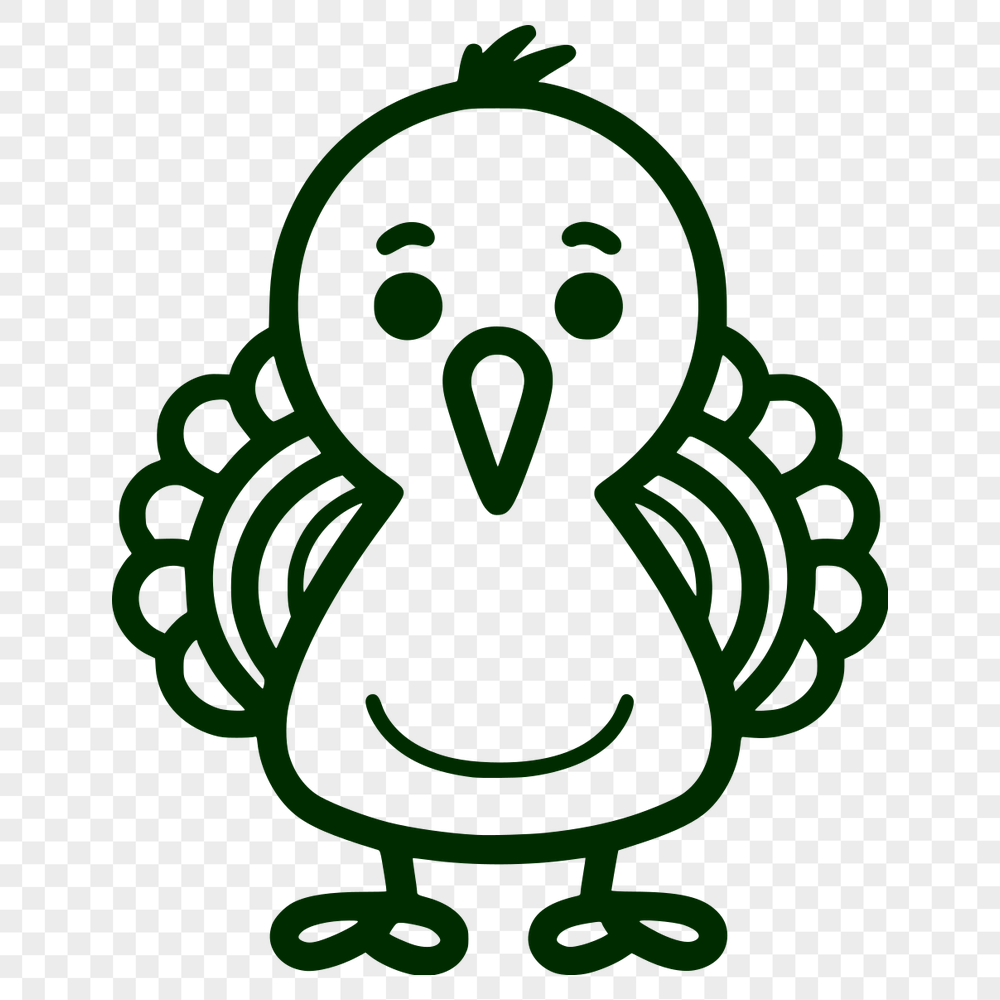 Cute Turkey SVG, PNG, PDF And DXF Files