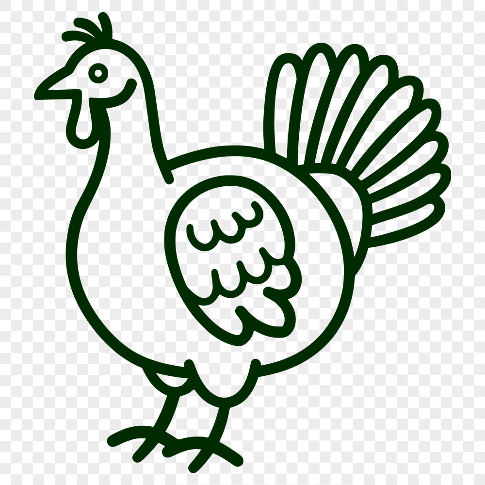 Free Stunning Turkey Simple Line Drawing