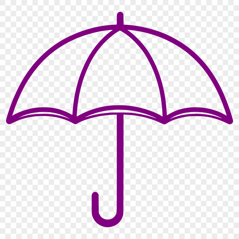 Compact Umbrella Illustration with Sturdy Handle and Water-Repellent Fabric A colorful vector illustration of a compact umbrella with a sturdy handle and water-repellent fabric.