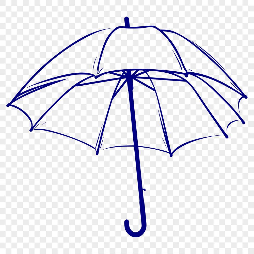 Rainy Day Essentials - Vector Umbrella Illustration A simple vector illustration of an open umbrella with rain falling around it.