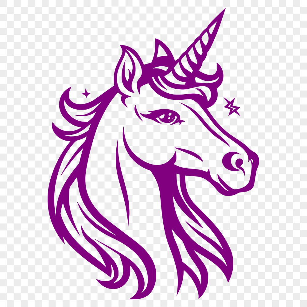 Artistic Unicorn Vector Drawing