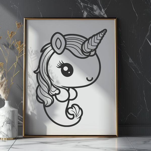 A digital illustration of a mythical creature with the upper body of a mermaid and the lower body of a horse.