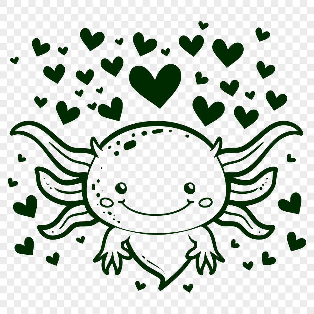 Unique Axolotl SVG, PNG, PDF And DXF Files