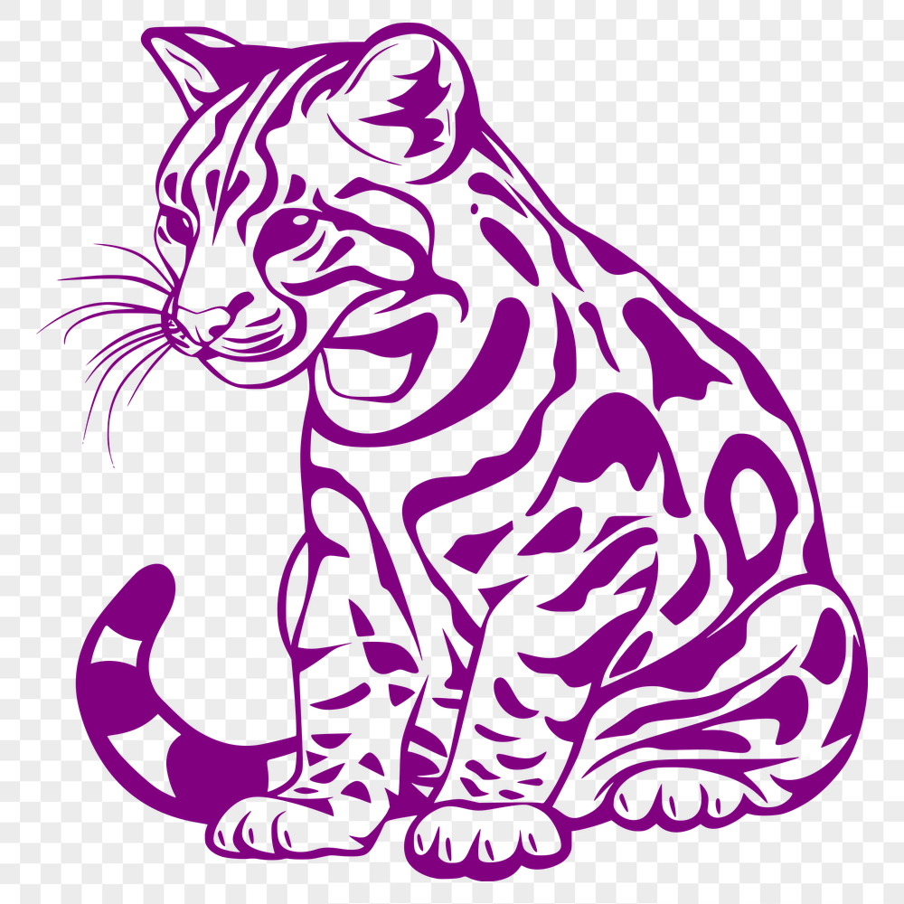 Beautiful Sitting Big Cat Vector Image