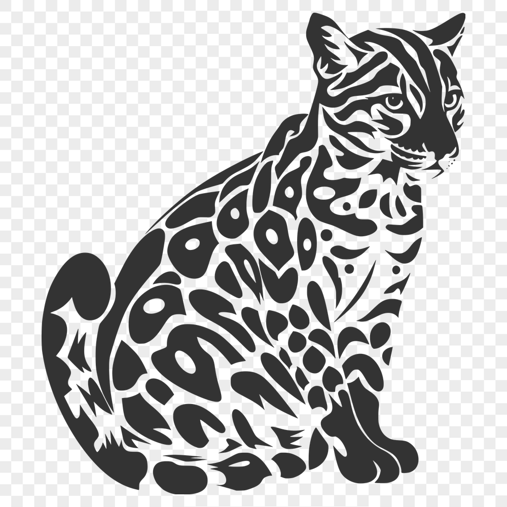 Stunning Sitting Big Cat - SVG