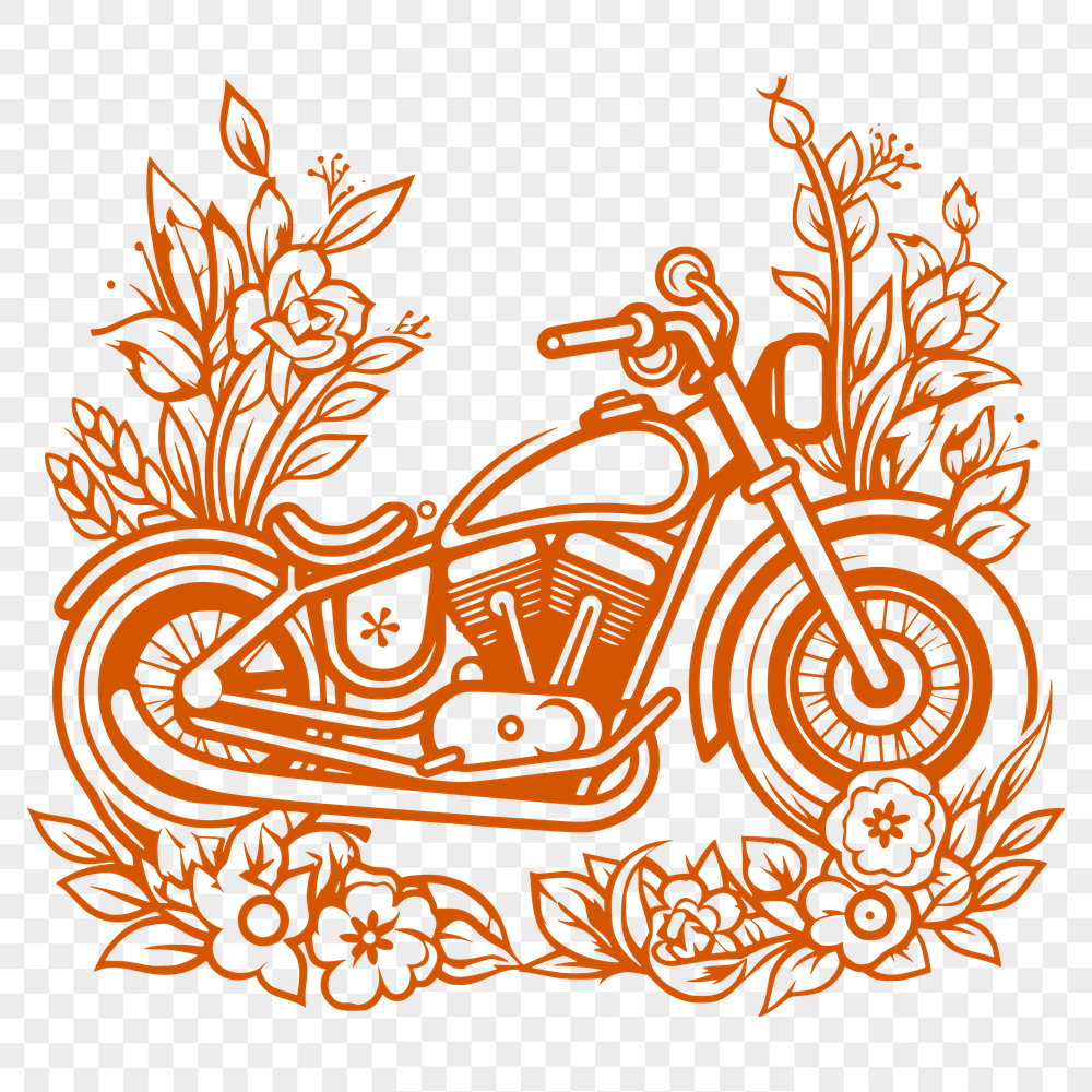 Ornate Motorcycle SVG, PNG, PDF And DXF Files