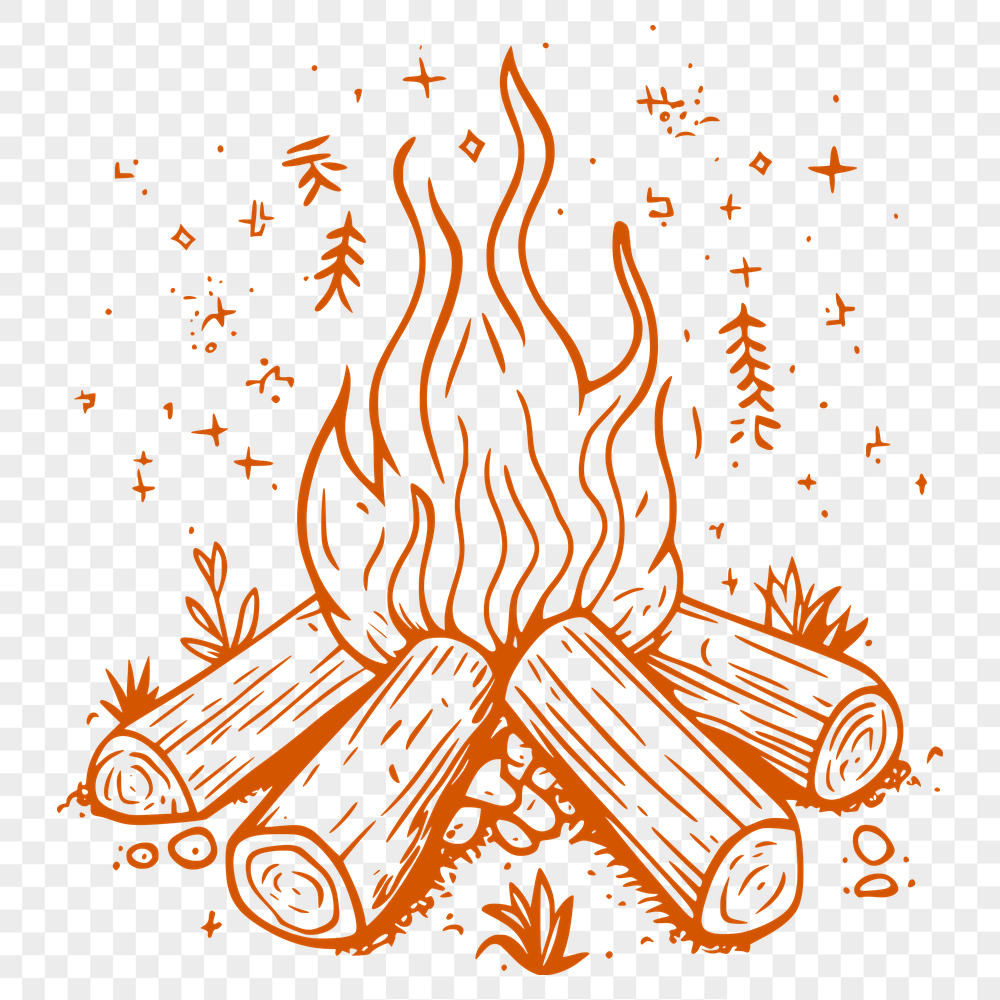 Artistic Camp Fire In SVG Free Commercial Use Download