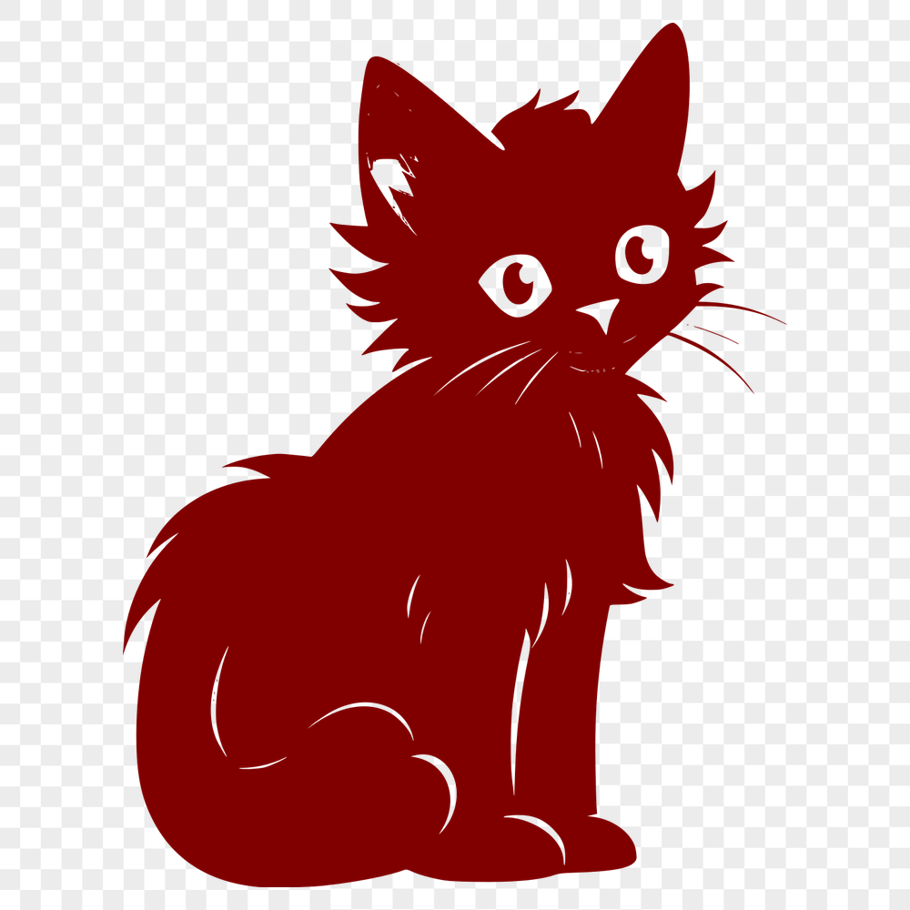 Artistic Sitting Kitten Clipart