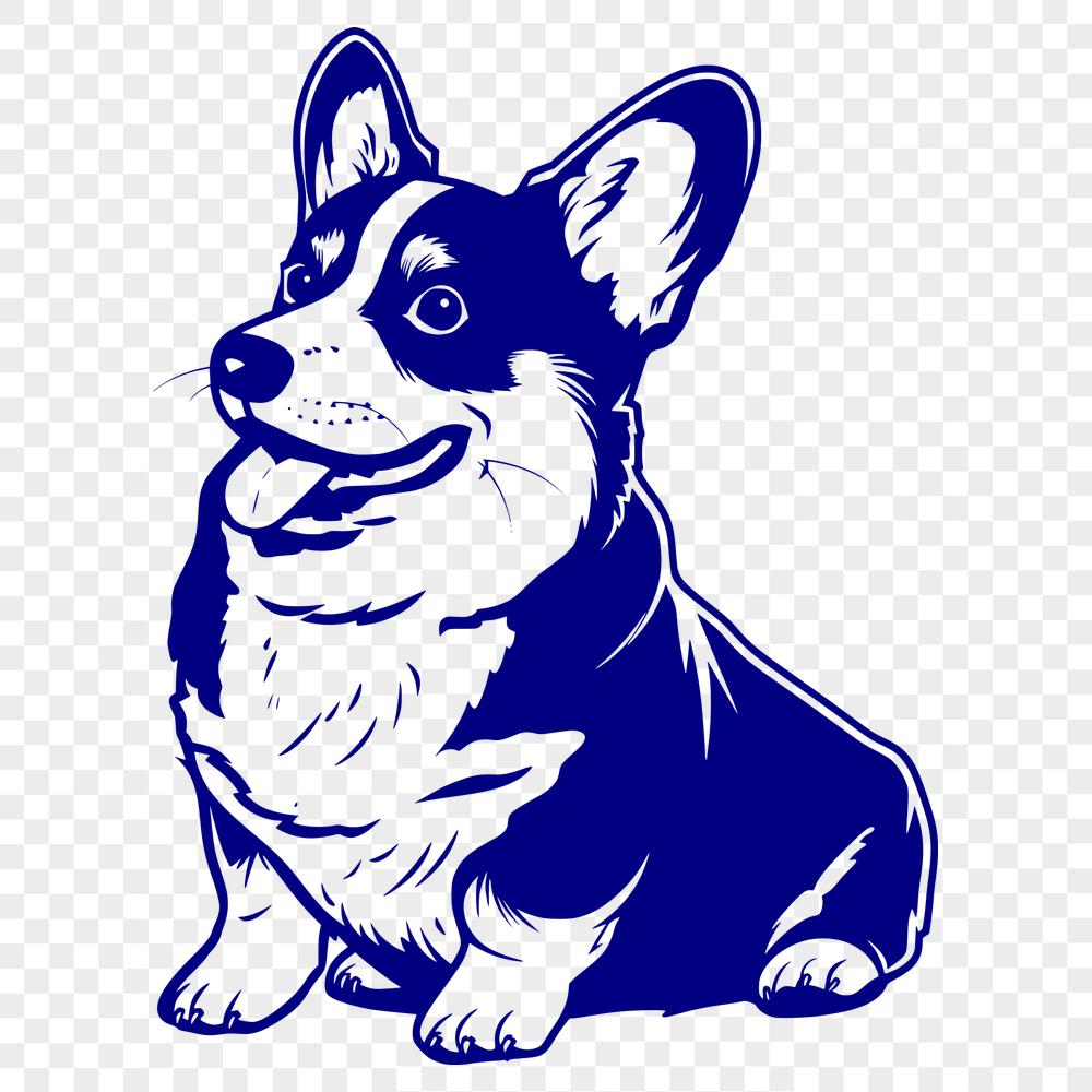 Creative Sitting Corgi Clip Art