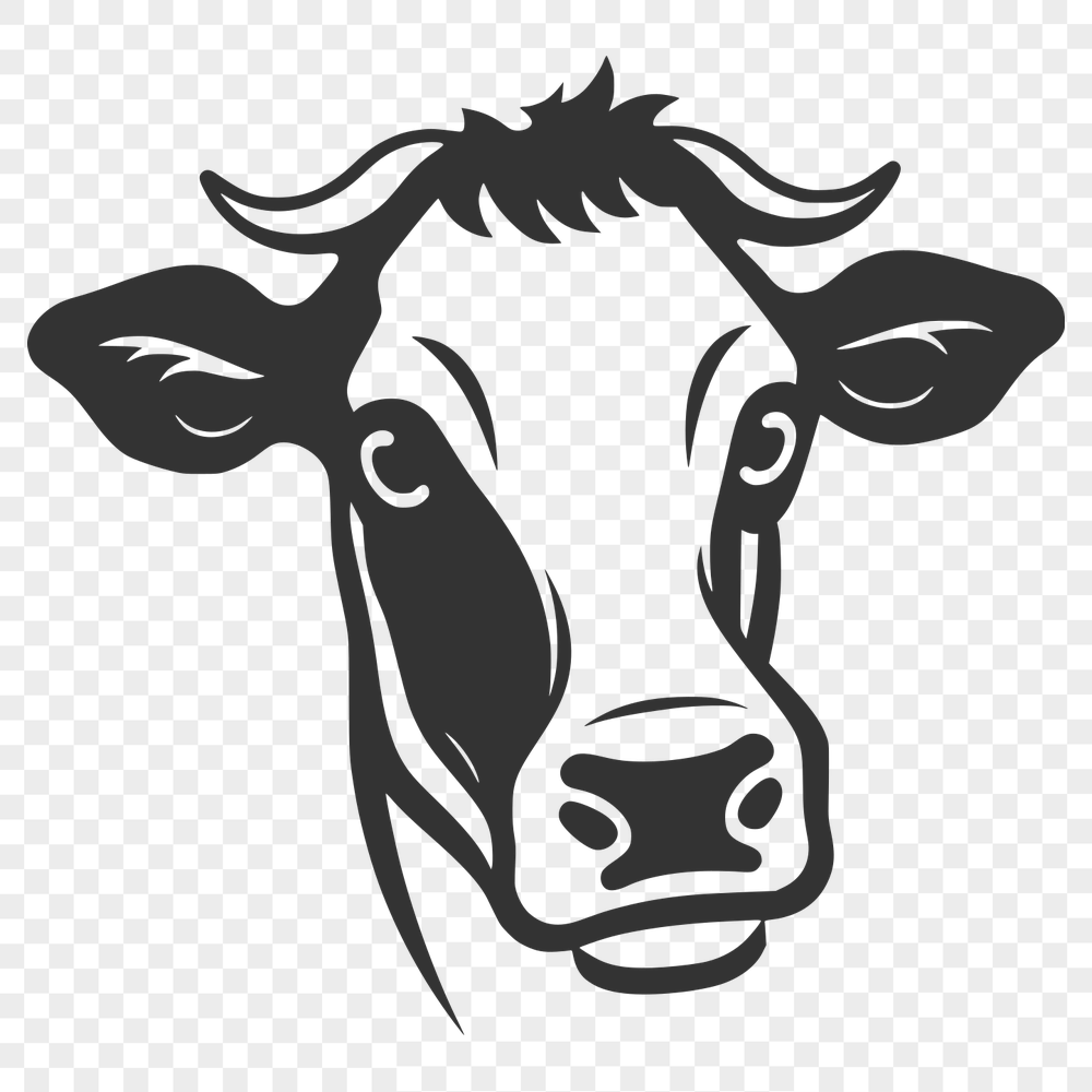 Artistic Cow Vector Drawing