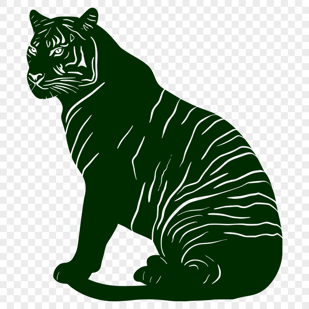 Artistic Sitting Tiger Template