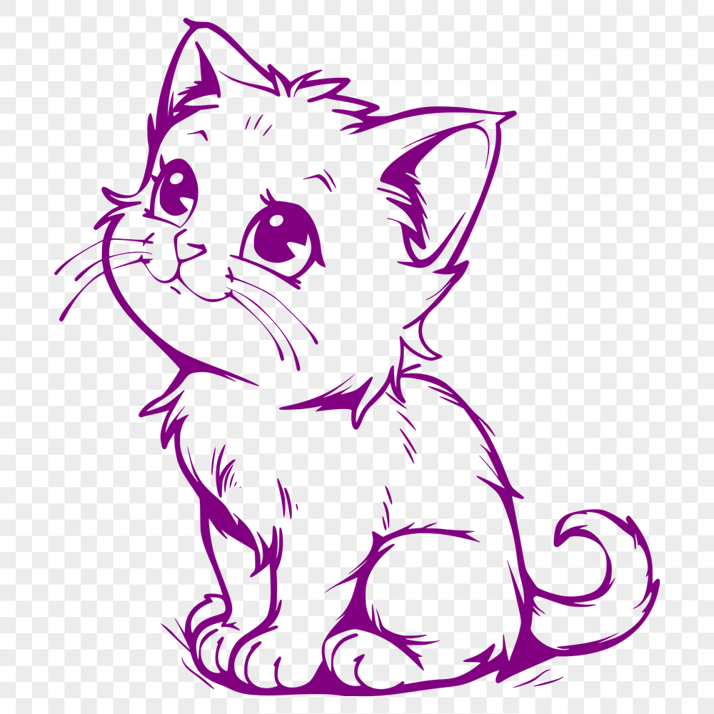 Beautiful Sitting Kitten Digital Art