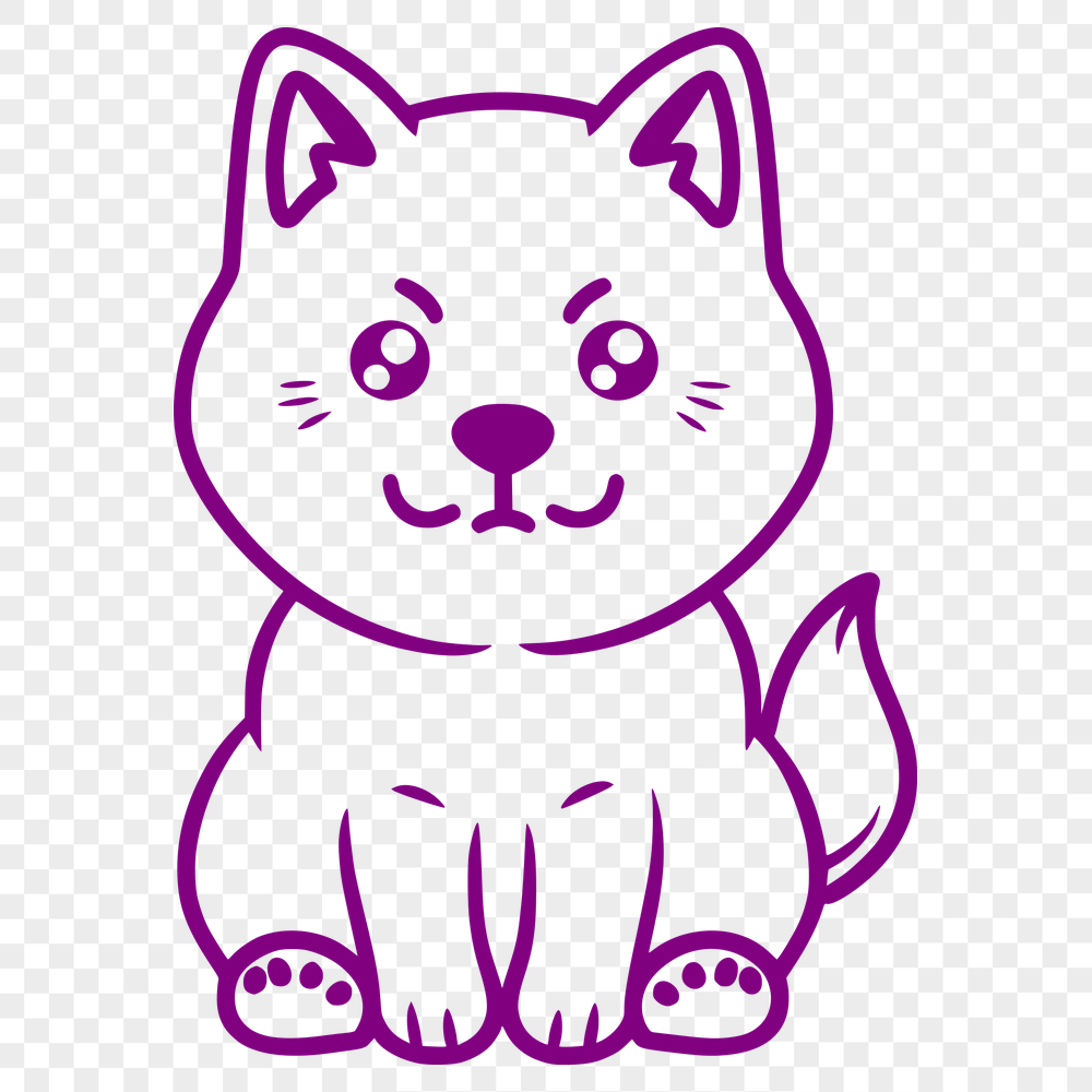 Creative Sitting Shiba Inu PNG