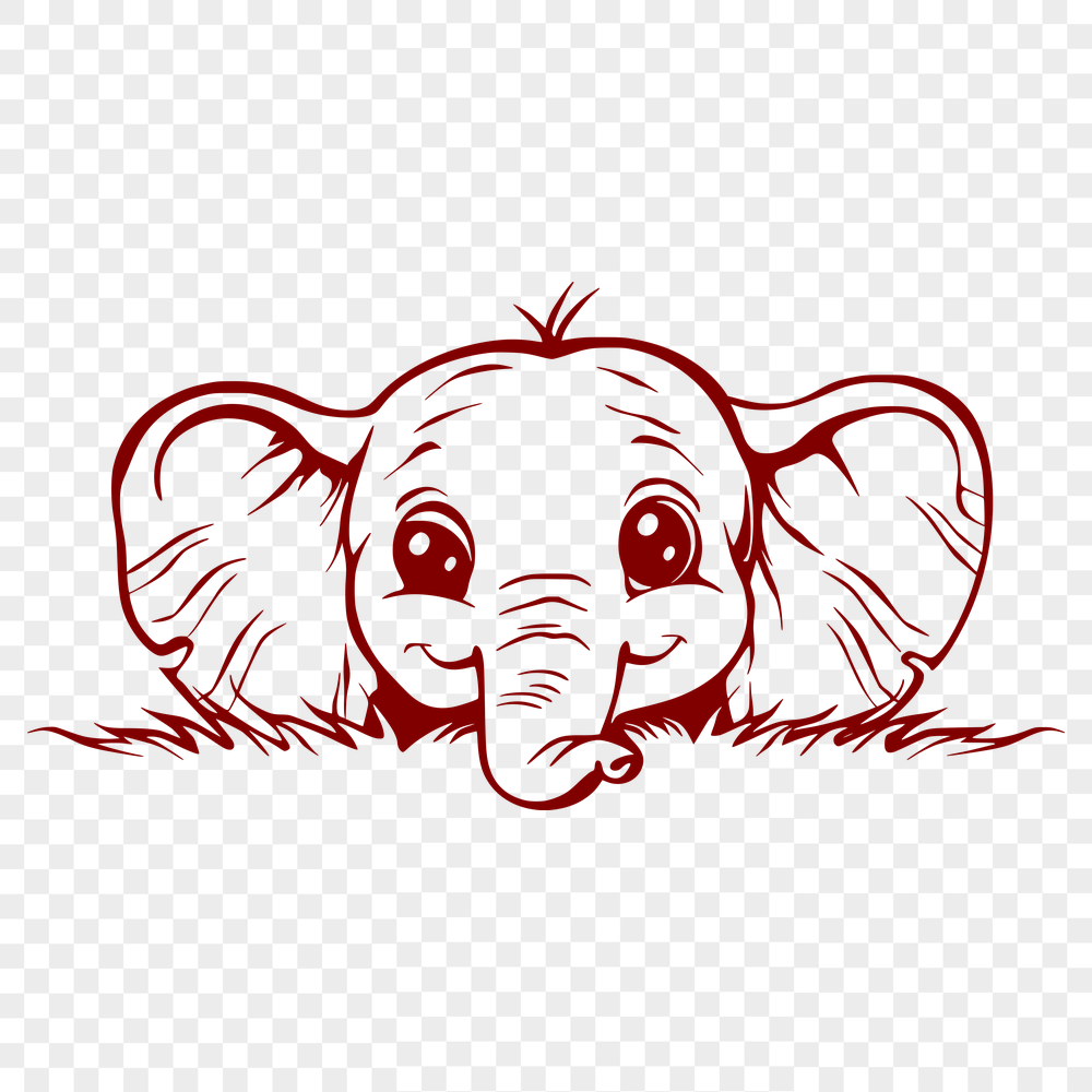 Cute Elephant Drawing