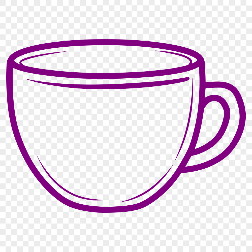 Coffee Simple Line Drawing In PNG & SVG - Free Digital Download