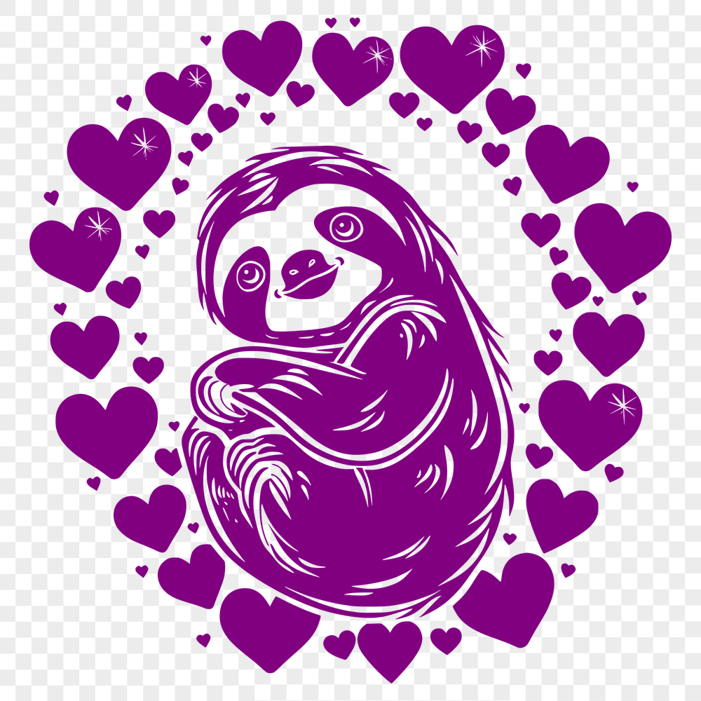 Artistic Sloth - Glowforge SVG