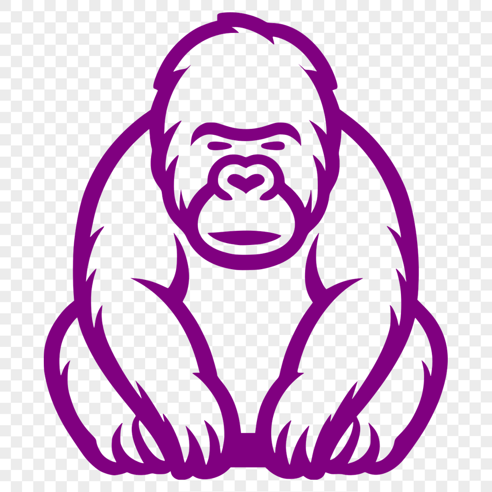 Gorilla SVG, PNG, PDF And DXF Files