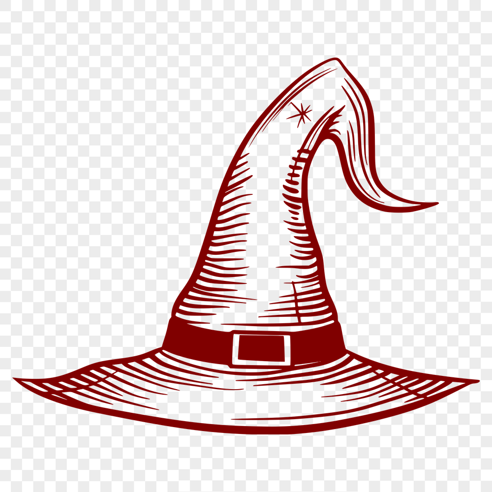 Free Unique Witch Hat Digital Drawing