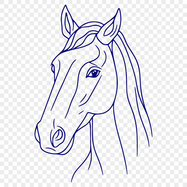 A detailed horse silhouette in vector format suitable for digital cutting machines like Cricut.