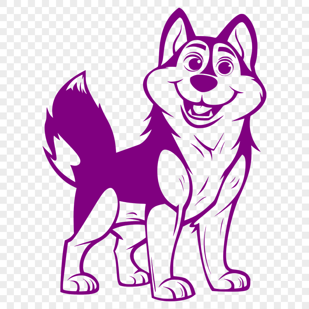 Unique Standing Husky SVG