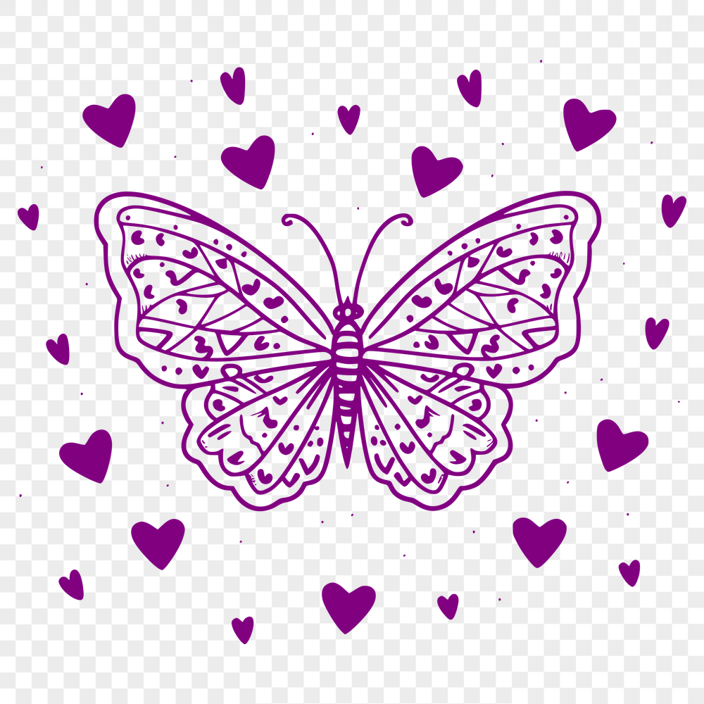 Ornate Butterfly SVG, PNG, PDF And DXF Files