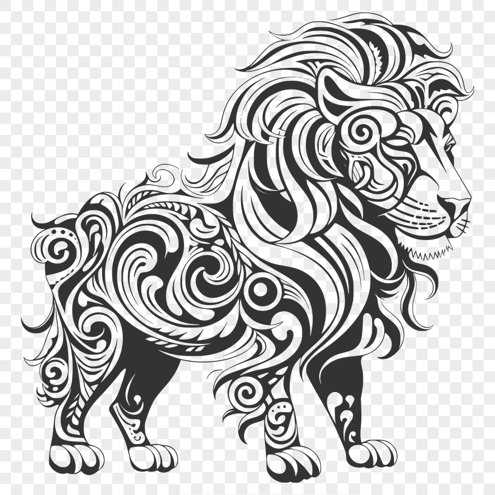 Ornate Big Cat SVG, PNG, PDF And DXF Files