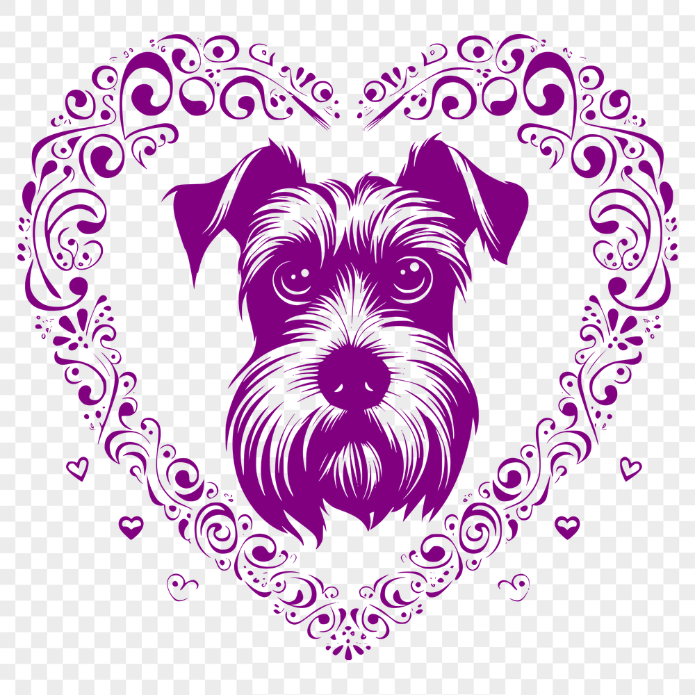 Ornate Miniature Schnauzer SVG, PNG, PDF And DXF Files