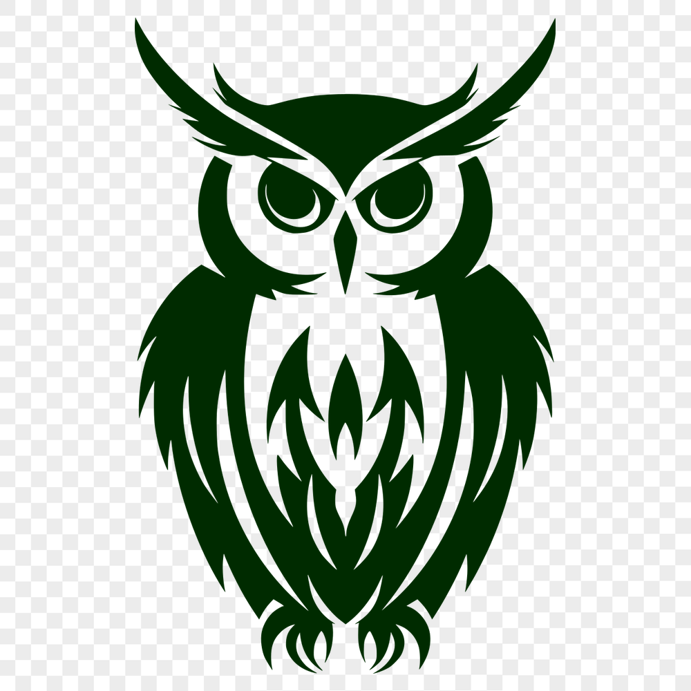 Free Perched Owl Digital Drawing