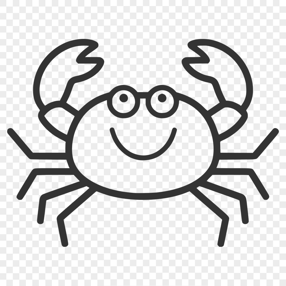 Cute Crab SVG, PNG, PDF And DXF Files