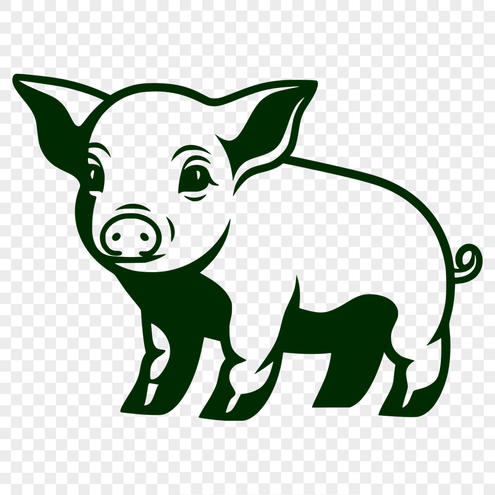 Pig SVG, PNG, PDF And DXF Files