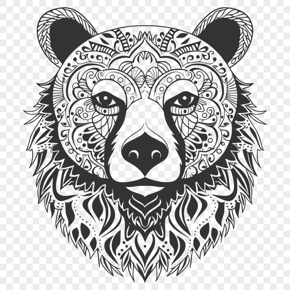 Free Stunning Bear Digital Drawing