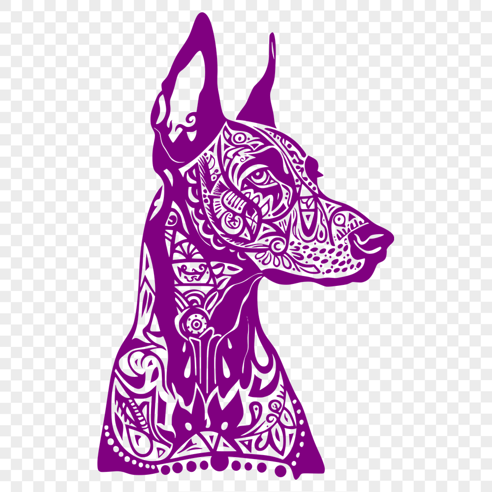 Ornate Doberman Pinscher Printable Artwork