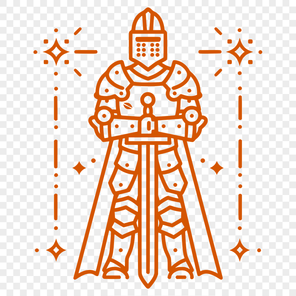 Unique Knight Vector Drawing