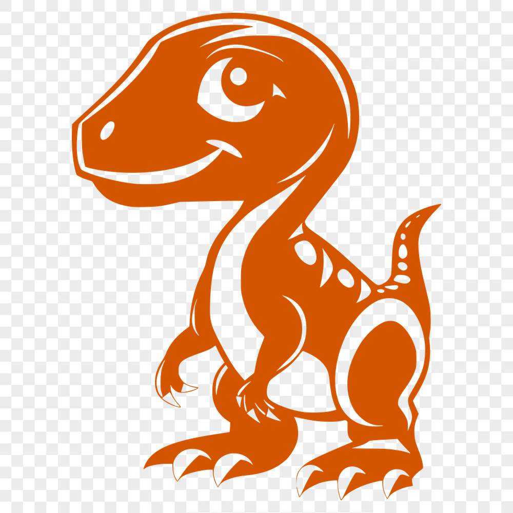 Cute Dinosaur Vector Drawing