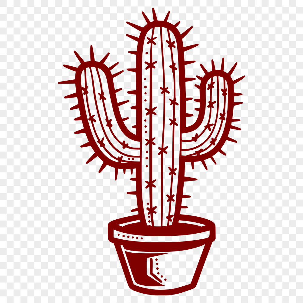 Free Artistic Cactus Digital Drawing