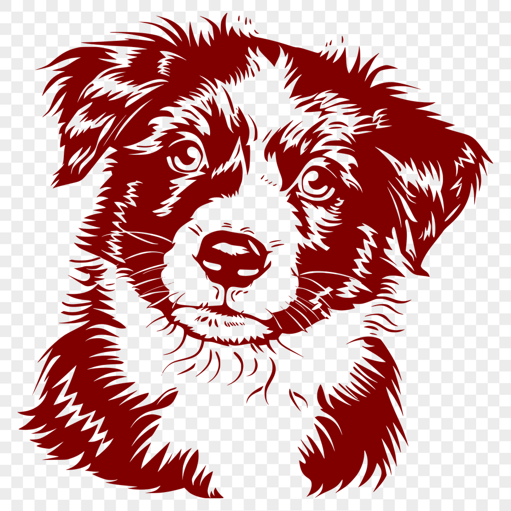 Free Cute Australian Shepherd Stencil