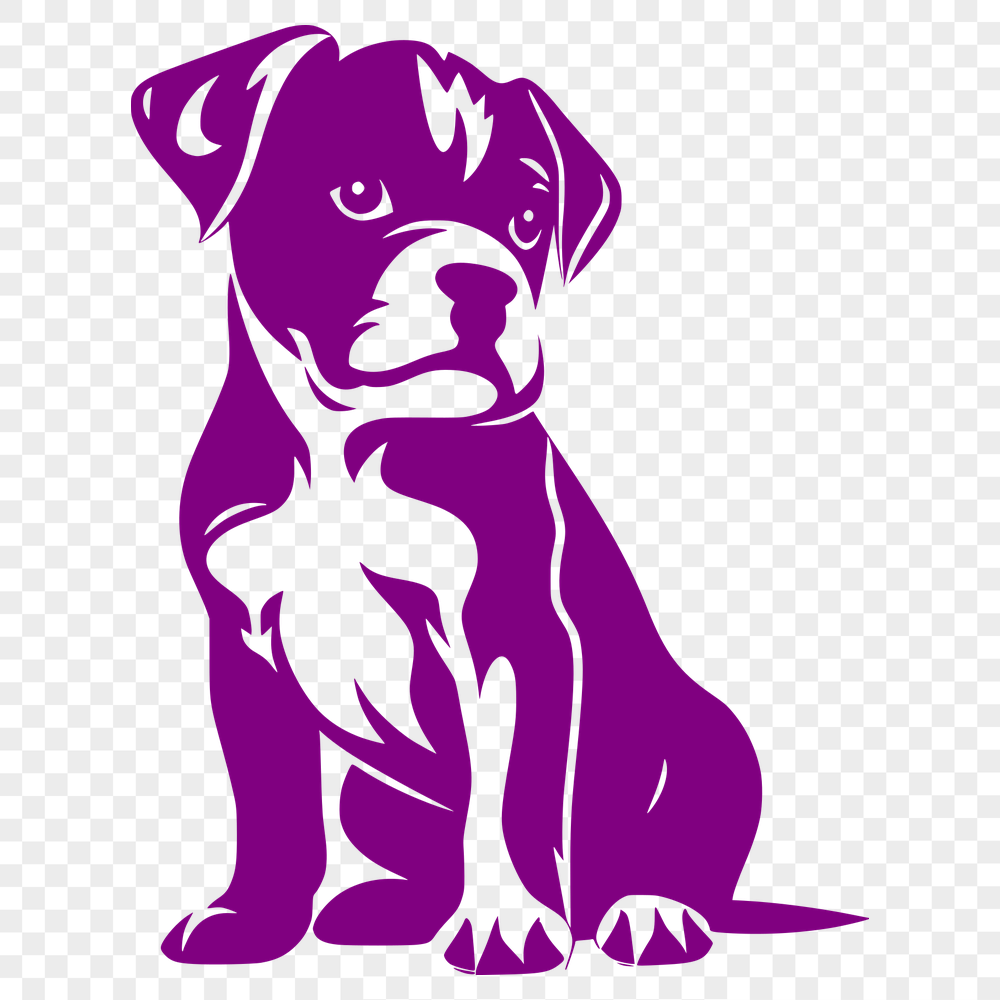 Unique Sitting Puppy Vector Drawing