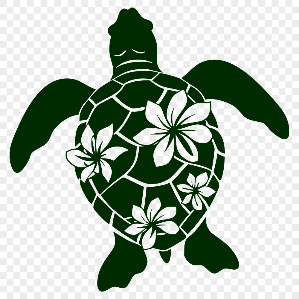 Floral Sea Turtle Design