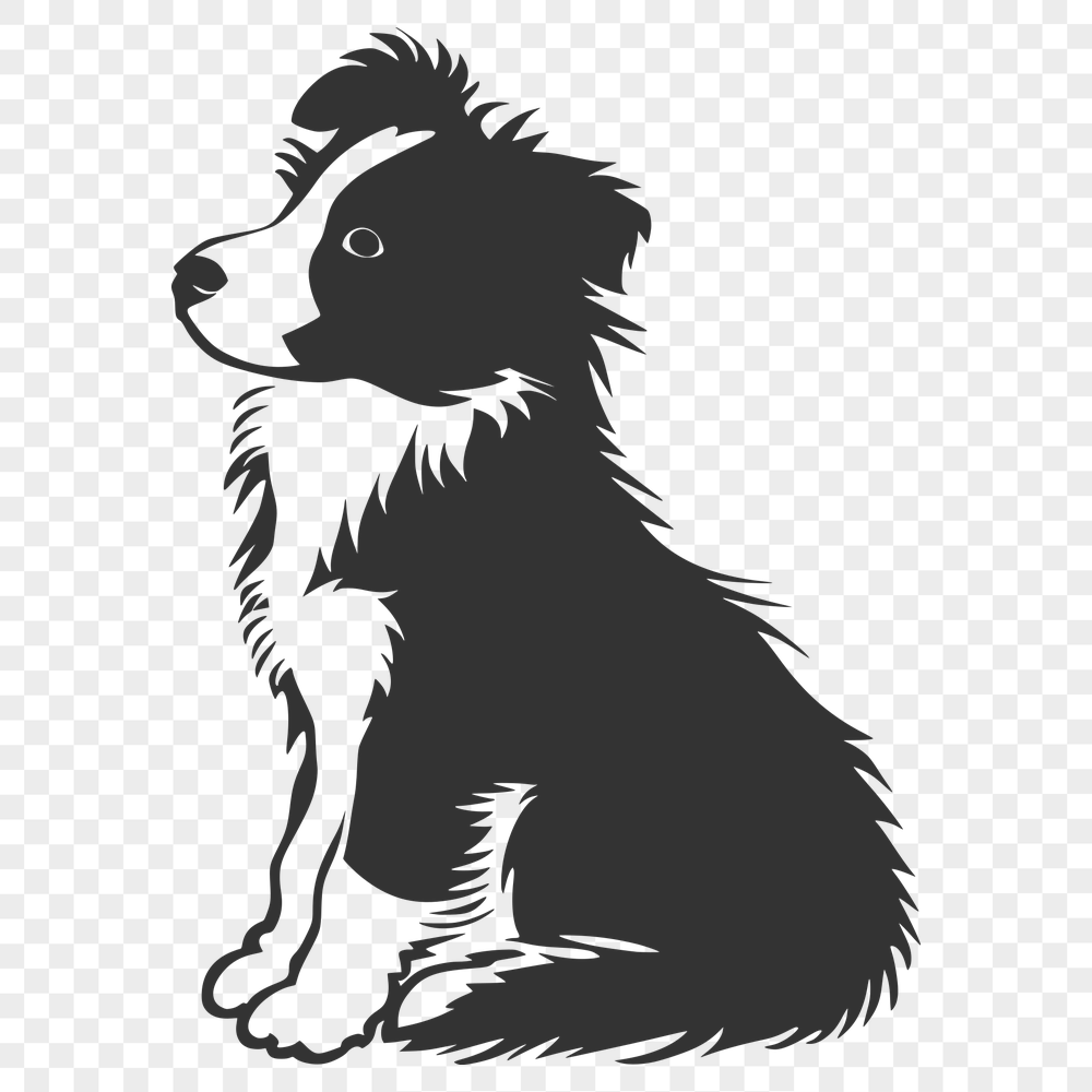 Unique Sitting Shetland Sheepdog - DXF