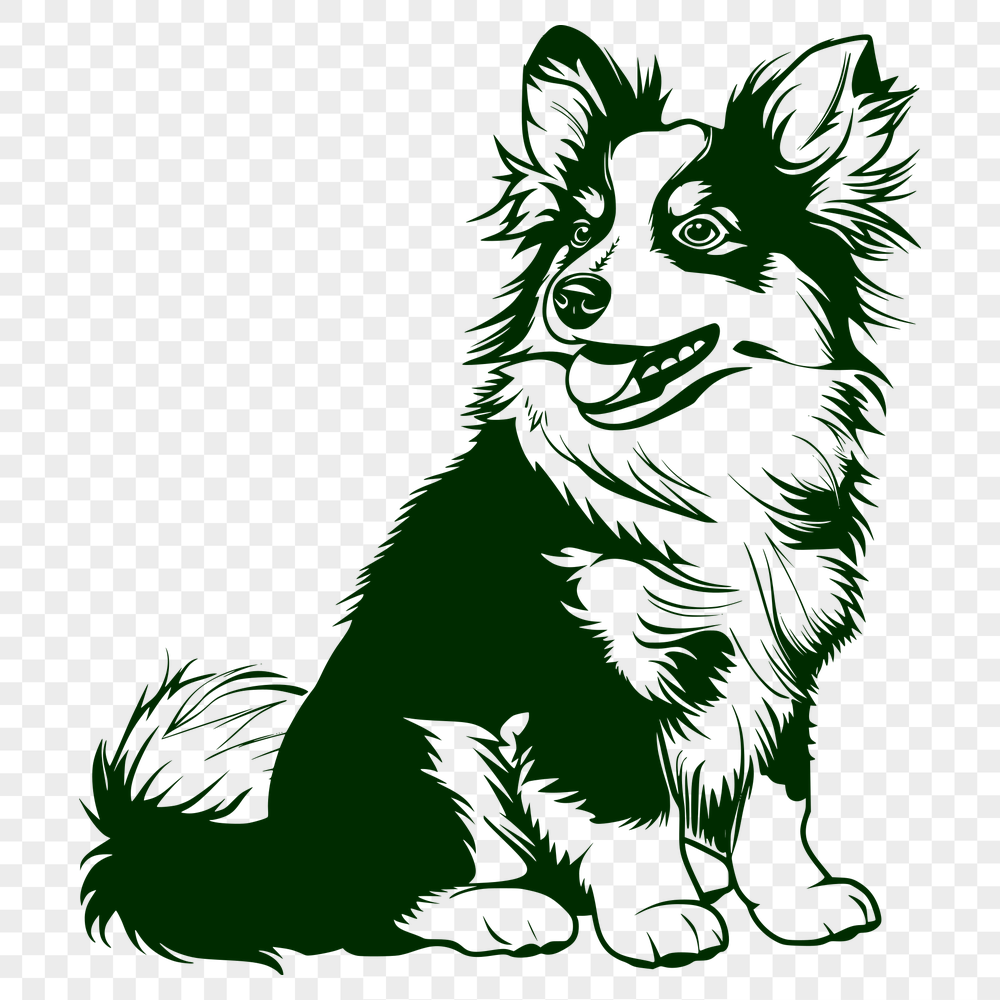 Creative Sitting Shetland Sheepdog Artwork