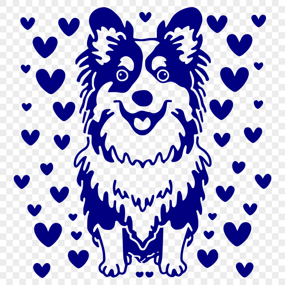 Sitting Shetland Sheepdog Drawing