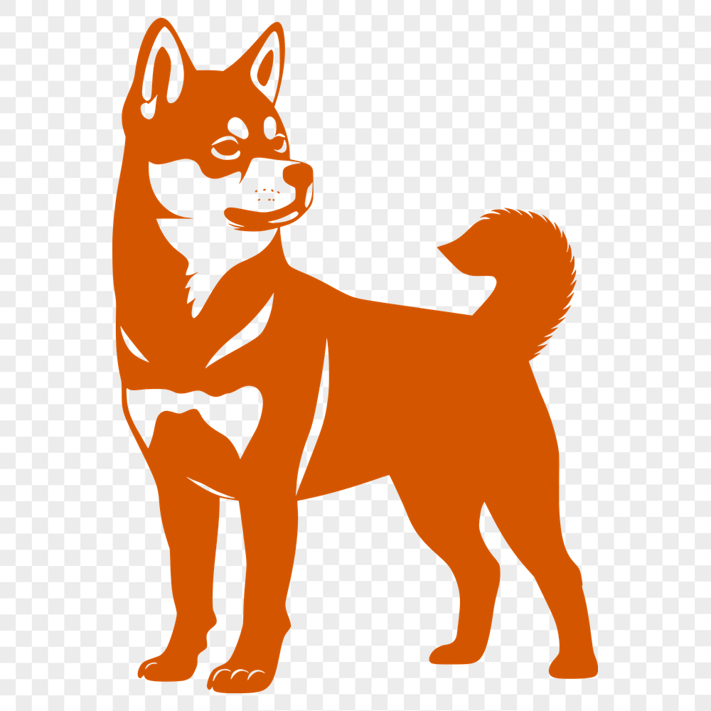 Standing Shiba Inu Vector Drawing