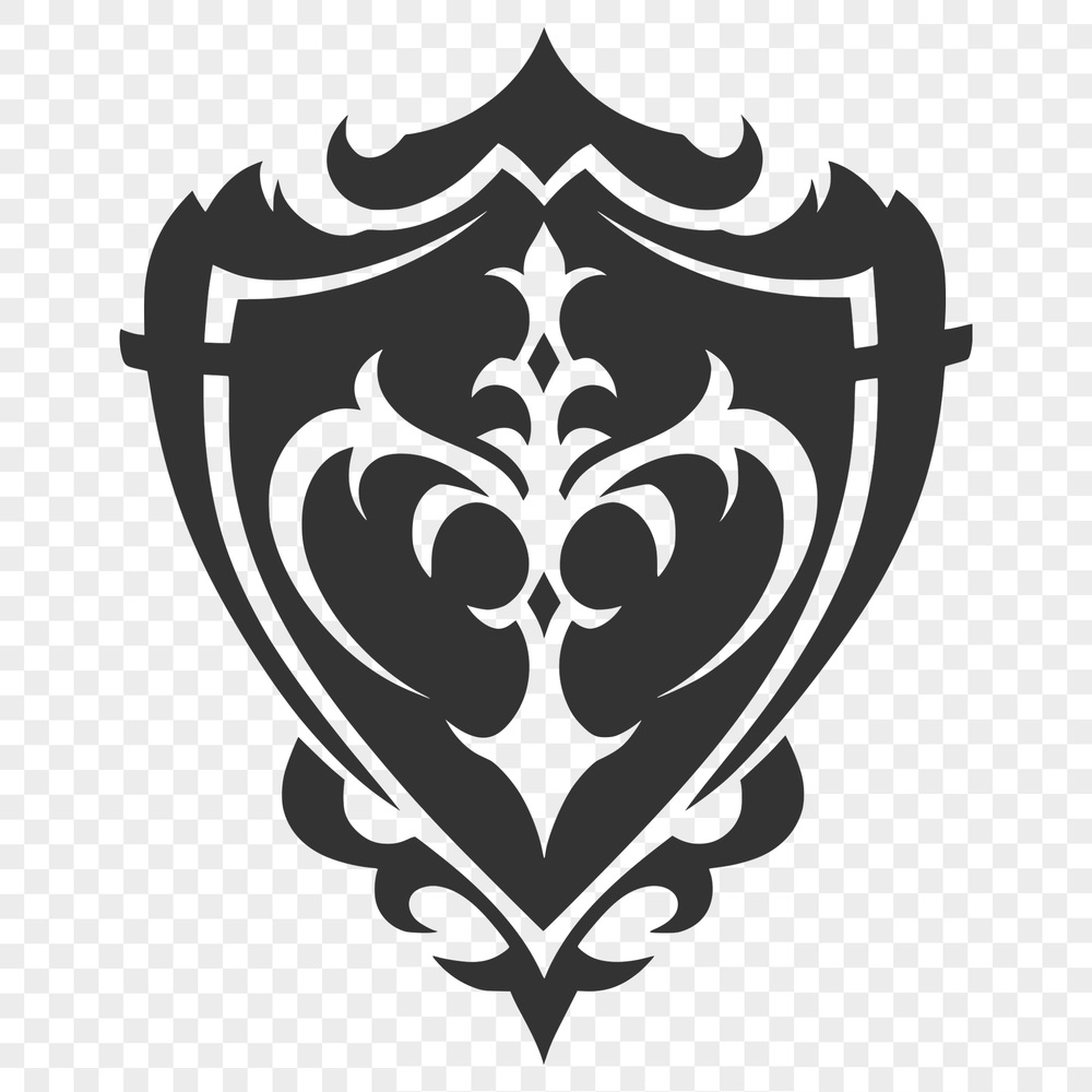 Geometric Shield Design: A Beautiful Vector Template A detailed, ornate shield with a geometric pattern, ideal for vector art designs.