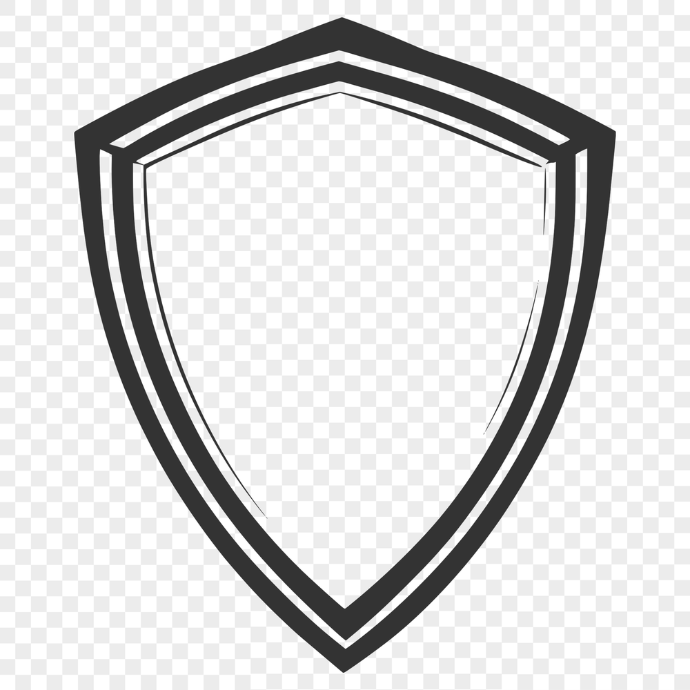 Geometric Vector Shield Icon for Digital Designs and Cutting Machines A geometric shield icon in vector format, suitable for digital designs and cutting machines.