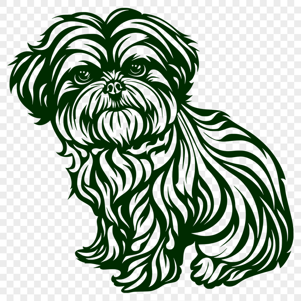 Creative Sitting Shih Tzu Vector Craft File