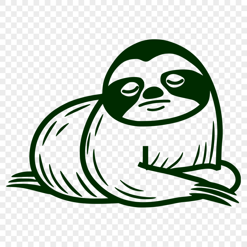 Free Beautiful Sloth Simple Line Drawing