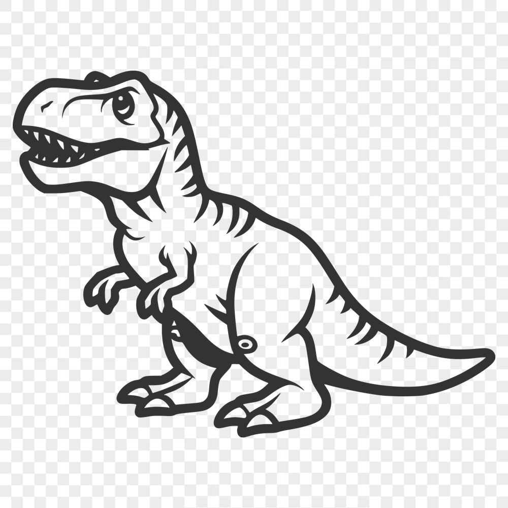 Unique T Rex Simple Line Drawing