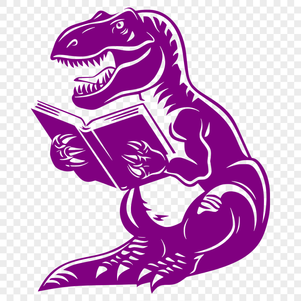 Beautiful Dinosaur Reading A Book